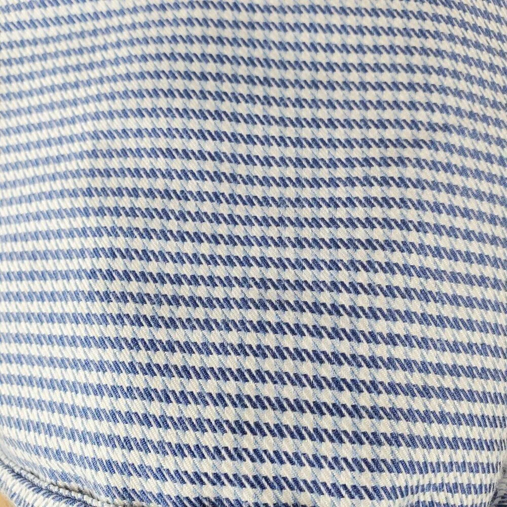Hart Schaffner Marx Button Up Dress Shirt Mens XL Blue Puppytooth Long‎ Sleeve